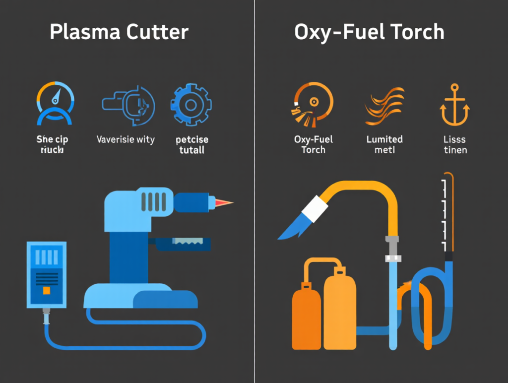 plasma cutter vs oxy-fuel infographic