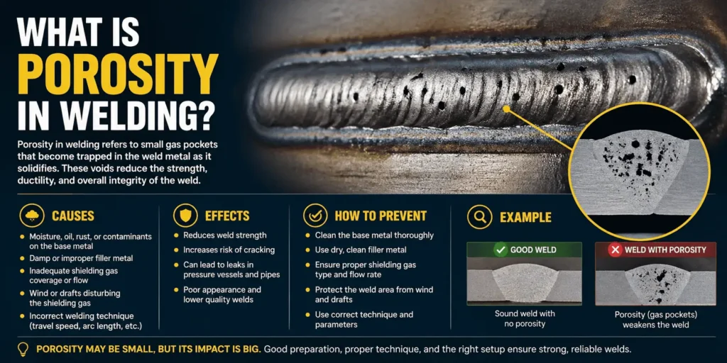what causes porosity in welding