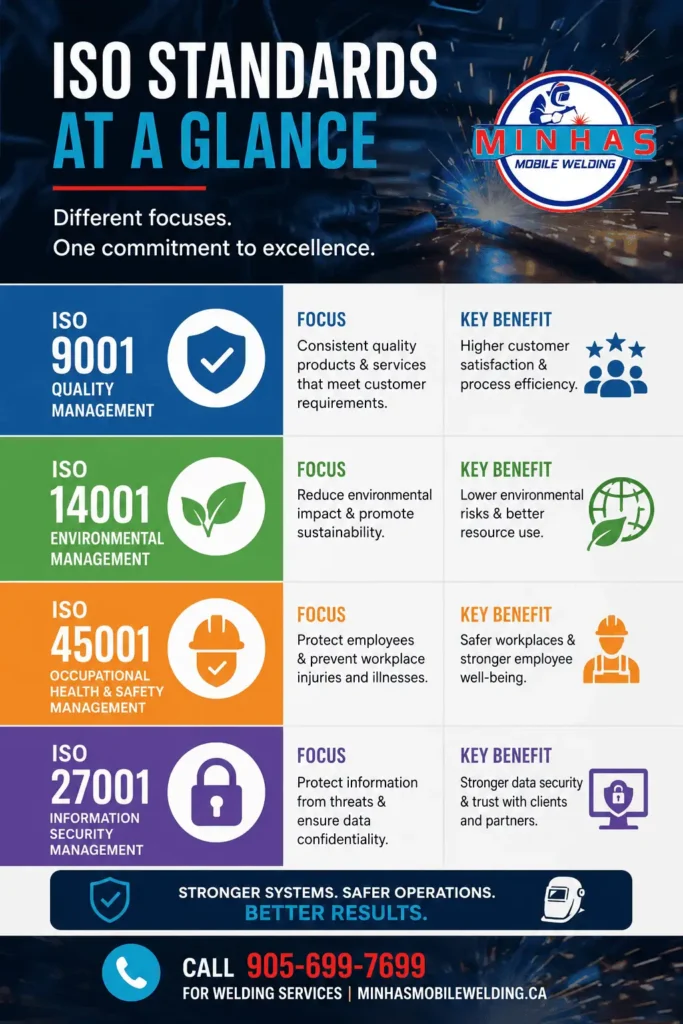 Understanding diferent between ISO 9001 vs 14001 vs 45001 vs 27001